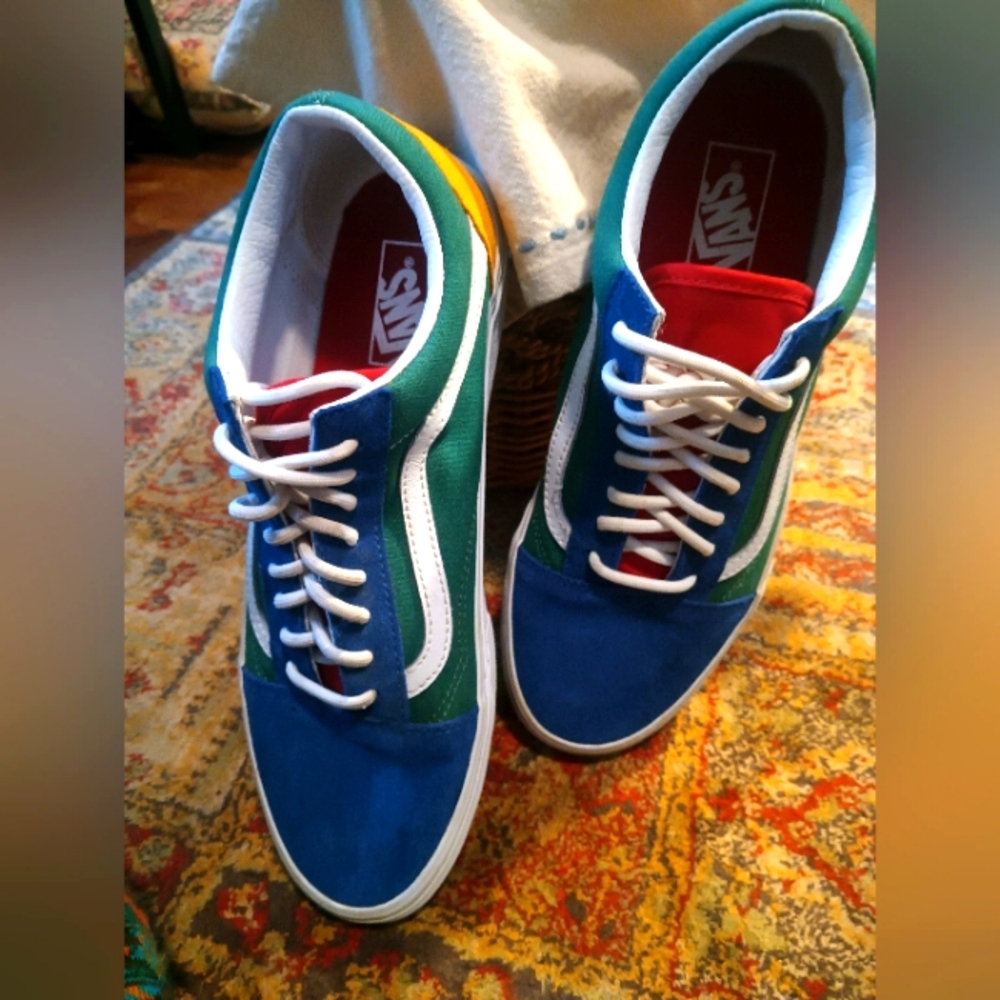 Vans Womens Old Skool Blue/Green Suede